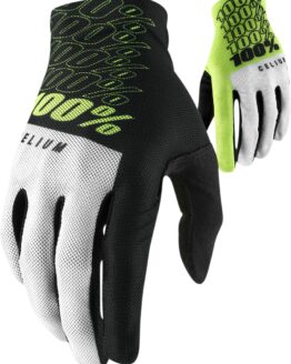 100% Men's Celium Gloves Flo Yellow - Large, Off-Road/ATV/Motocross