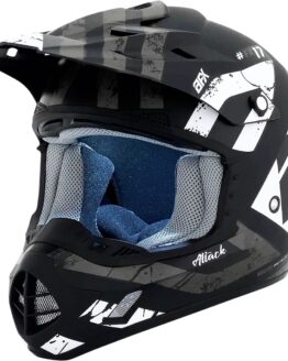 AFX FX-17 Attack Helmet Matte Black Silver Large