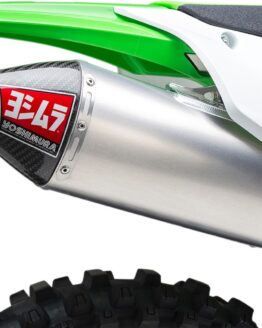 Yoshimura RS4 Aluminum Slip-On Exhaust Silver Fits 19-22 Kawasaki KX450/KX450X