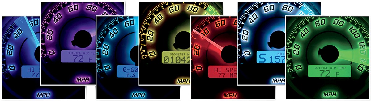 Dakota Digital MVX Six-Gauge Kit White/Grey Black Bezel - Image 3