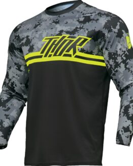 Thor Youth Sector DIGI Camo Jersey Black/Gray/Yellow Large