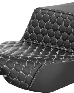 Saddlemen Step-Up Seat Extended Reach Honeycomb White Stitch For FL 2023-2024
