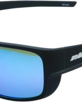 FMF Throttle Sunglasses Matte Black with Blue Mirror Lens