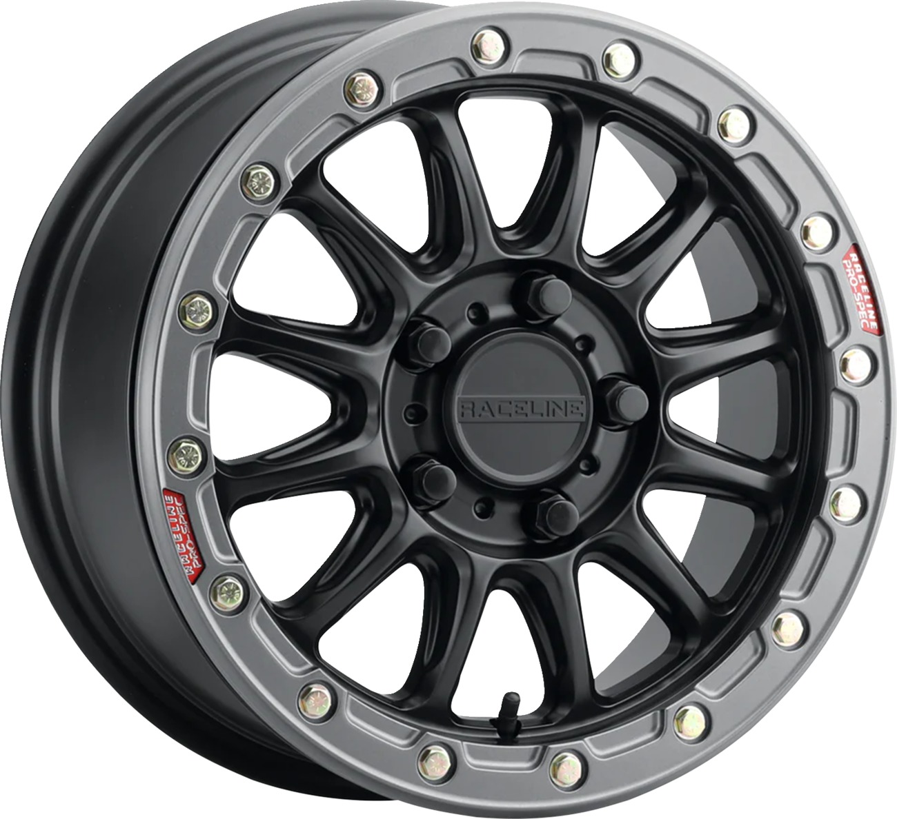 Raceline Alpha Beadlock Wheel 15x10 6x139.7 +25 Black Gunmetal Ring - Image 5