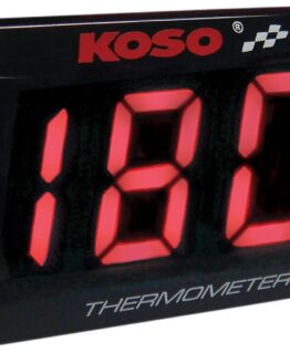 Koso Super Slim Temperature Gauge Red LCD Display Electronic Universal