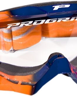 3200 Fluorescent Orange / Blue Venom OTG Goggles - Clear Lens w/ Roll-Off System