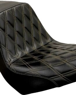 Le Pera Kickflip Seat Diamond Chestnut Stitch Black For Harley Softail '18-'23