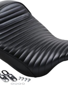 Stubs Cafe Pleated Vinyl Solo Seat - Black