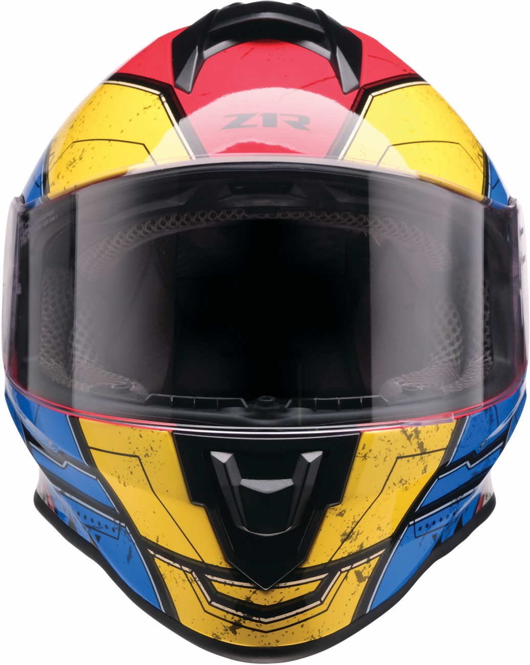 Z1R Youth Warrant Sentinel Helmet - Large, Gray/Blue/Yellow/Red - Image 3