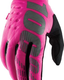 100% Women's Brisker Cold-Weather Gloves, Neon Pink/Black, Size L
