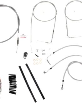Extended Braided S.S. Control Cable Kit, 2007 Baggers - 14" tall bars (w/CRUISE)