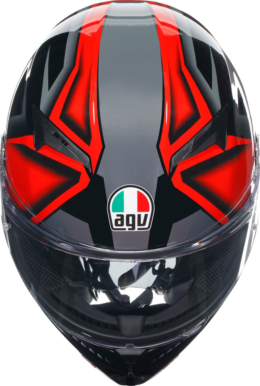 AGV K3 Compound Full Face Helmet XL Black Red Gloss Unisex - Image 4