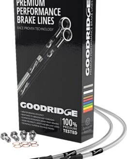 Goodridge Stainless Steel Front Brake Line Kit Silver For Harley FLH 96-07