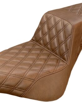 Step-Up Lattice Stitched 2-Up Seat Brown