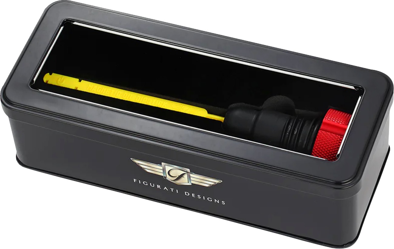 FIGURATI DESIGNS Magnetic Oil Dipstick Knurled Red 07-16 Touring/Trike - Image 3