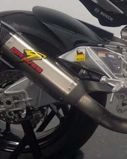 Graves 3/4 Slip On Exhaust Titanium Silver Fits Aprilia RSV4