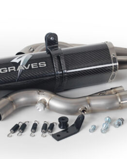 Graves Carbon & Titanium Full Exhaust Black Fits FZ-07/MT-07/XSR700/R7
