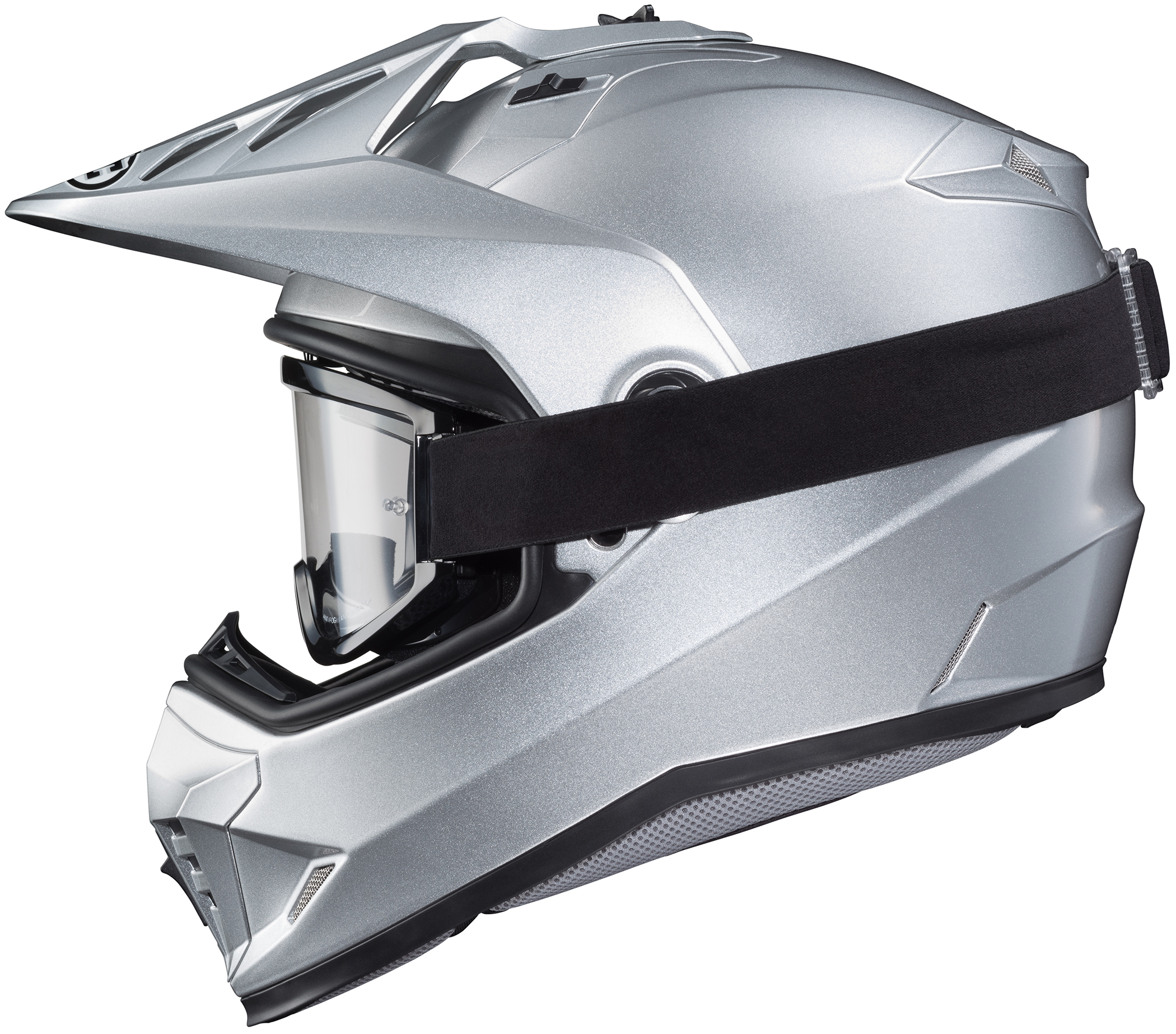 DS-X1 Silver Dual-Sport Helmet X-Large - Image 3