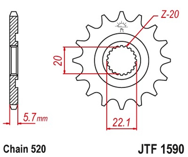 Front Countershaft Sprocket - 12 Tooth - Image 3