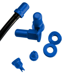 Dress Up Kit w/ Fuel Vent, Rim Locks, & Valve Caps - Blue