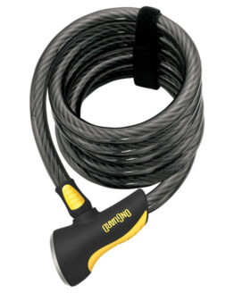 OnGuard Doberman 6' x 15mm Armored Coil Cable Lock for Motorcycle Scooter ATV