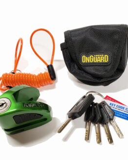 On Guard Boxer Disc Lock Green 5.5mm Pin with Pouch & Reminder