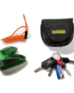 On Guard Locks Boxer Disc Lock Green - 8mm Pin with Pouch & Reminder