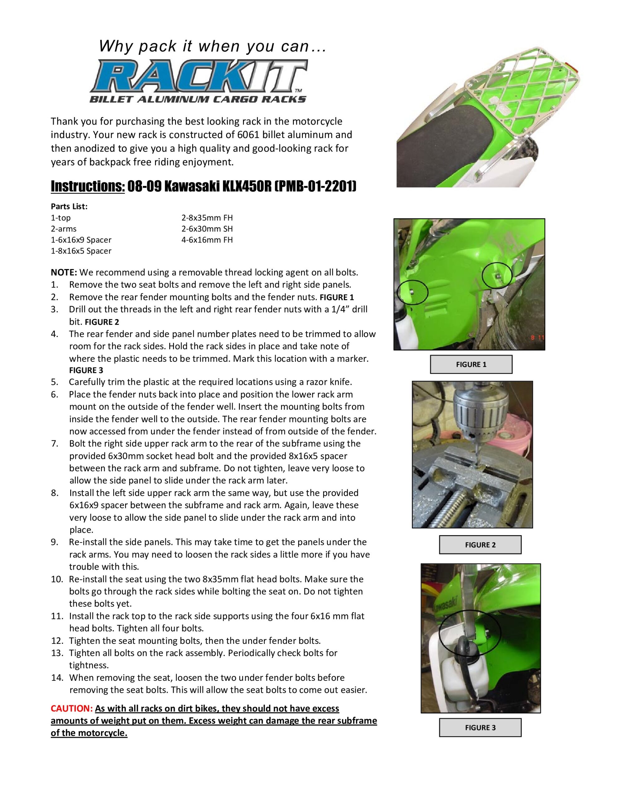 Billet Rack-It Cargo Rack For 06-08 KX250F, KX450F - Image 3