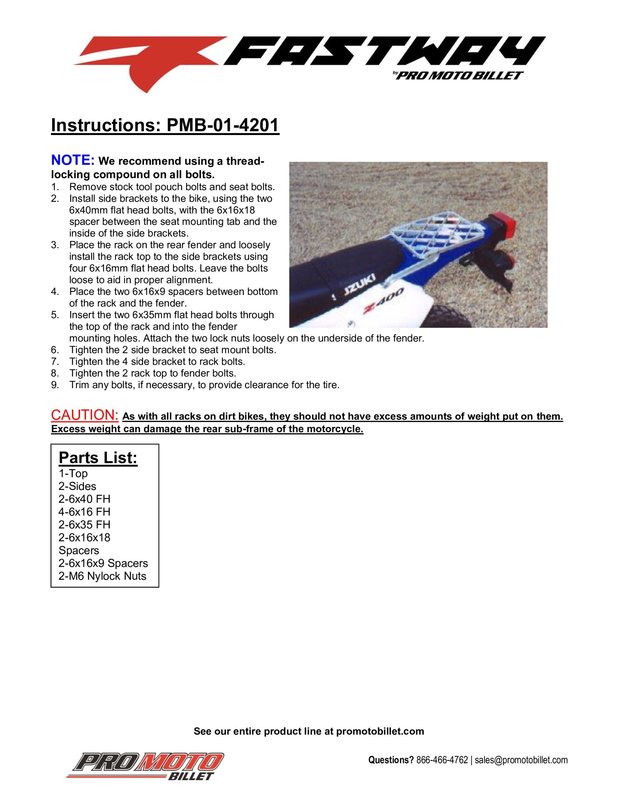 Pro Moto Billet Rack-It Cargo Rack Black For Suzuki DRZ400S/SM - Image 3