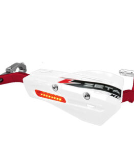 Drop Handguard Handlebar Armor / XC Flasher Protector Kit - 7/8" White / Red