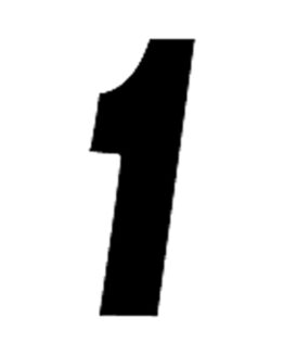 #1 6" Tall Black "SX" Stick-On Race Numbers - 3 Pack