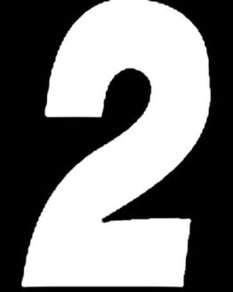 #2 6" Tall White "SX" Stick-On Race Numbers - 3 Pack