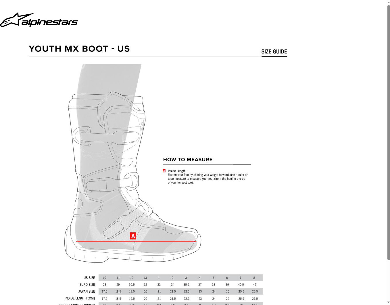 Alpinestars Tech 7S Youth MX Boots Red US 6 / EU 39 - Image 4
