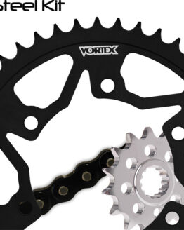 V3 Chain & Sprocket Kit Black SX Chain 530 16/43 Black Steel