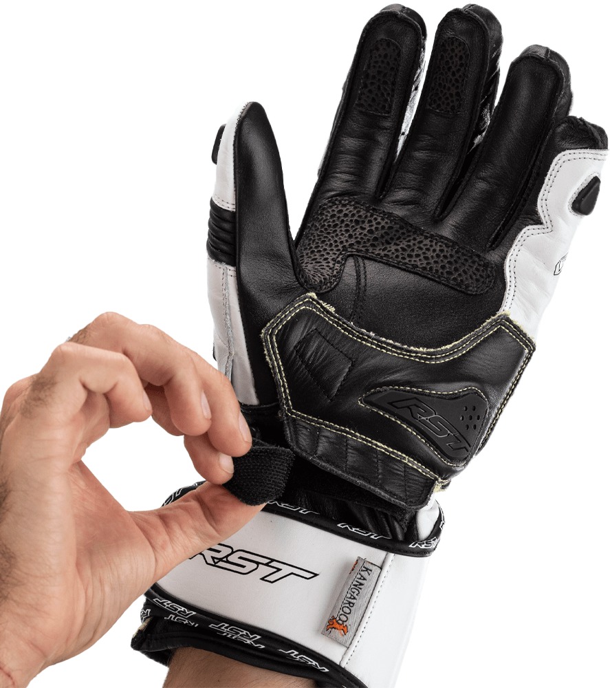 RST Tractech EVO 4 CE Leather Gloves White/Black Small - Image 4