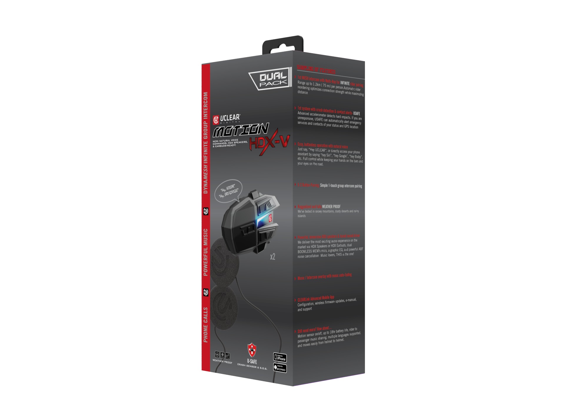 UCLEAR Motion HDX-V Dual Kit Helmet Audio System - Image 5