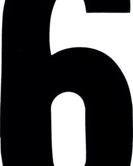 #6 7" Tall Black "Extreme" Stick-On Race Numbers - 3 Pack