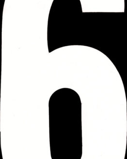 #6 4" Tall White "Extreme" Stick-On Race Numbers - 3 Pack