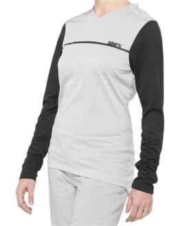 100% Ridecamp Women's Long Sleeve Jersey - Jay Grey/Black