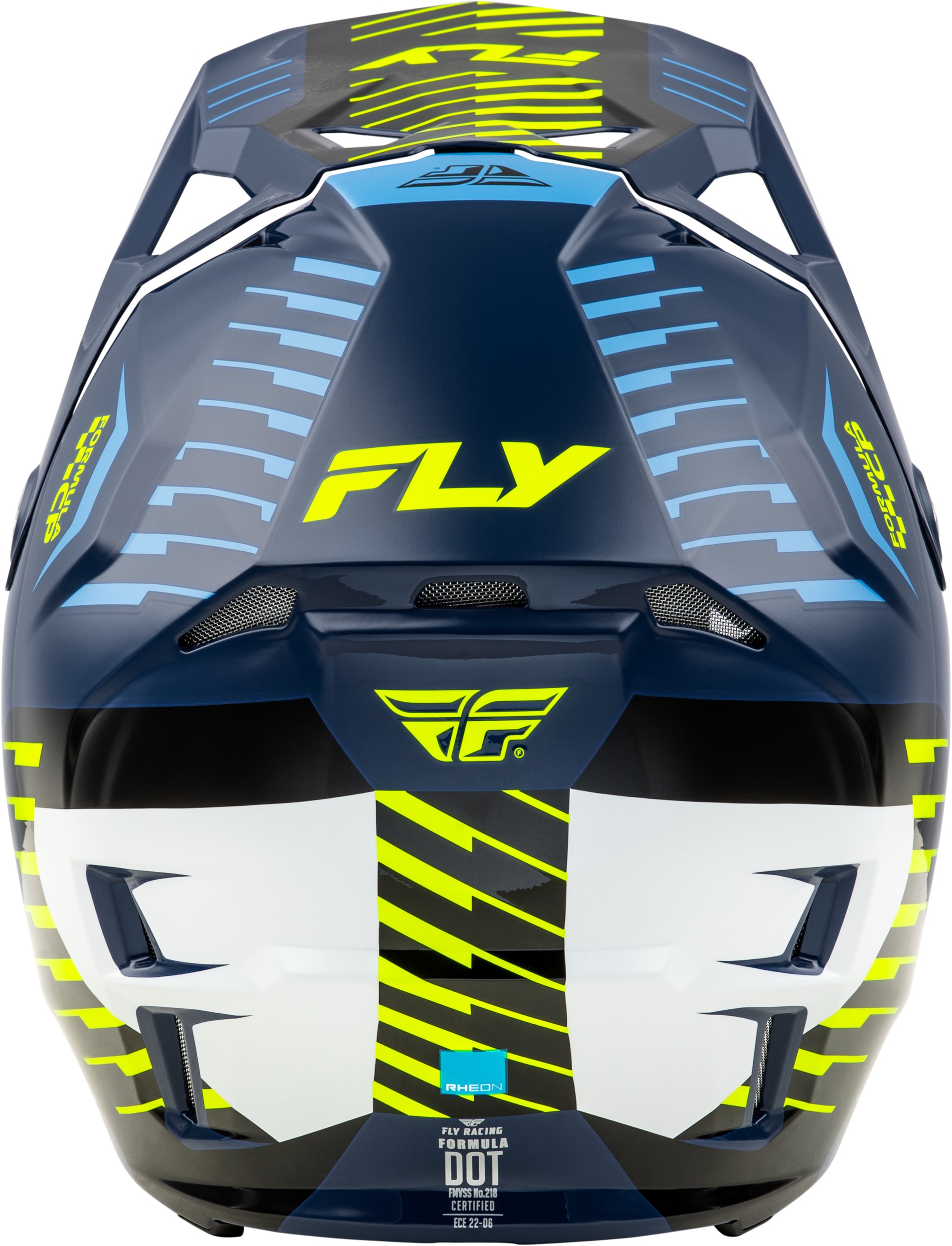 Fly Racing Youth Formula CP Slice Helmet Navy/Hi-Vis/White YL - Image 4