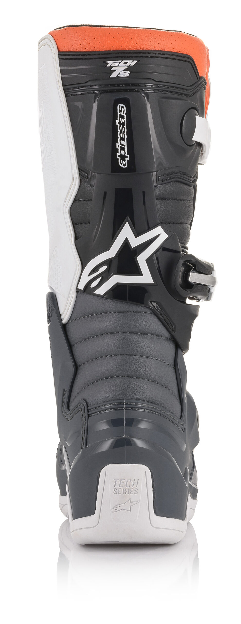 Youth Tech 7S Boots Black/Grey/White/Fluorescent Orange US Y-08 - Image 7