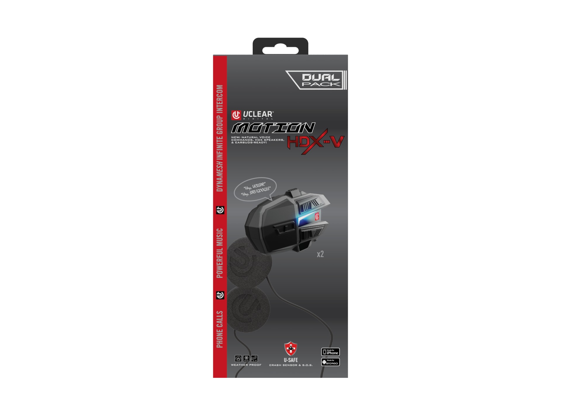 UCLEAR Motion HDX-V Dual Kit Helmet Audio System - Image 6