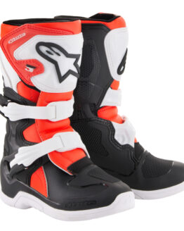 Tech 3S Kids MX Boots Black/White/Red Size T10