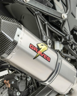 Graves Titanium Slip-On Exhaust Silver Fits 2020 Suzuki V-Strom 1050