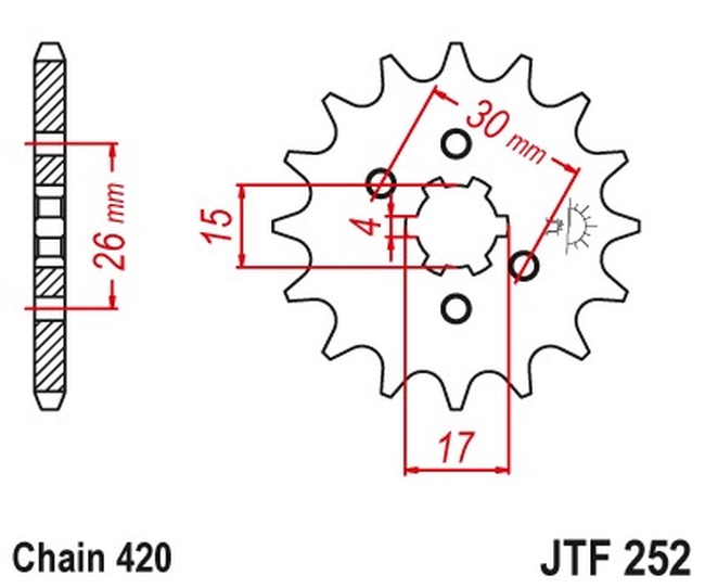 Front Steel Countershaft Sprocket - 13 Tooth 420 - Image 3