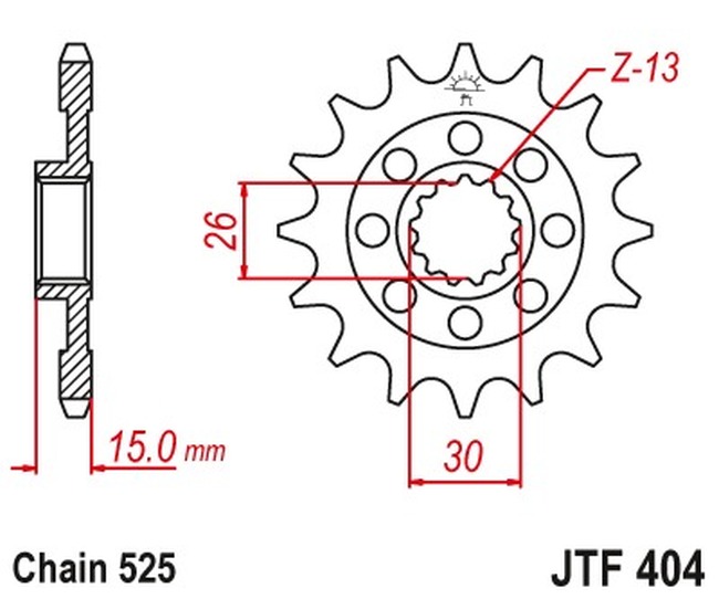 Front Steel Countershaft Sprocket - 16 Tooth 525 - Image 3
