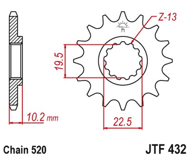 Front Steel Countershaft Sprocket - 11 Tooth 520 - Image 3