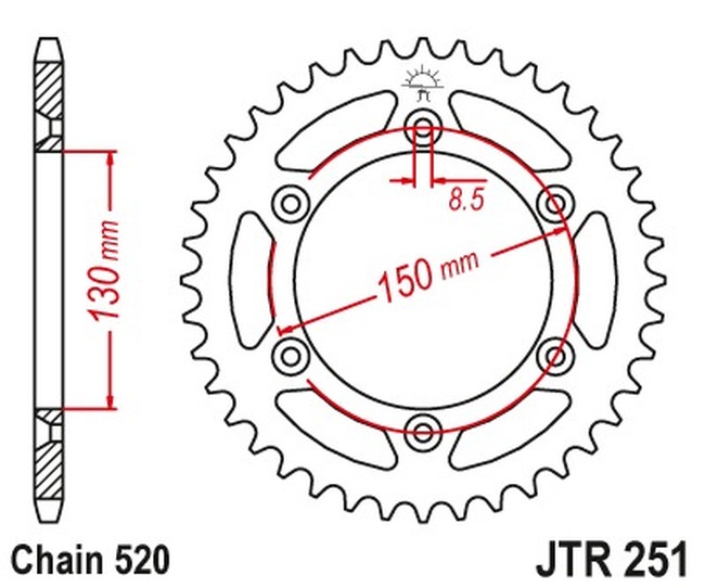 Steel Rear Sprocket Self Cleaning - 50 Tooth 520 - Image 3