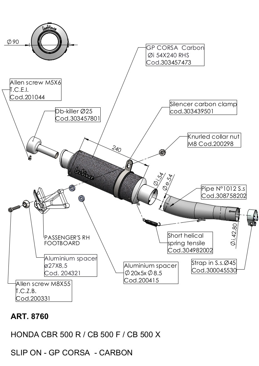 GP Corsa Carbon Fiber Slip On Exhaust - Image 4