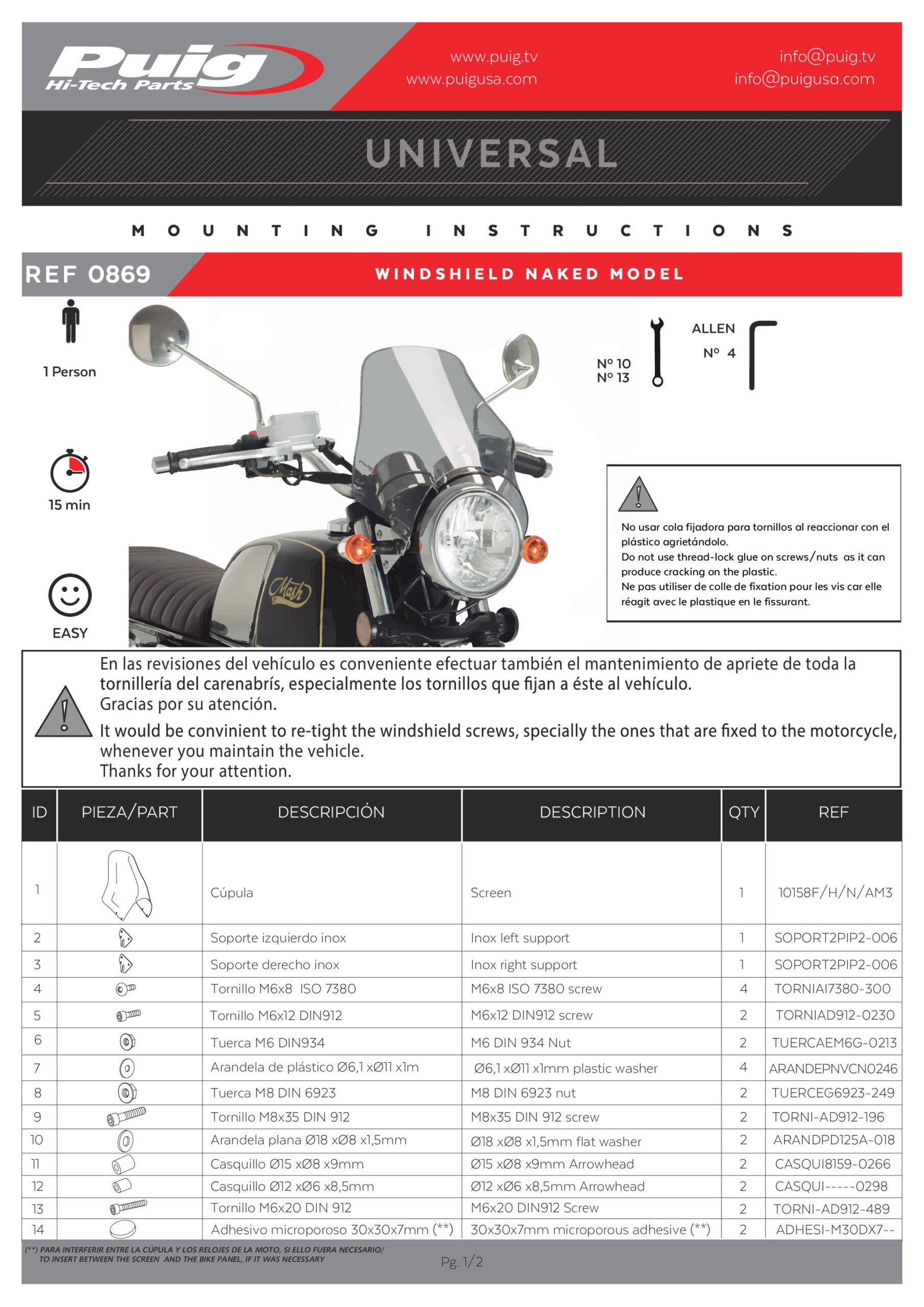 Universal Windscreen adjusts for headlights that are about 8" - Image 3